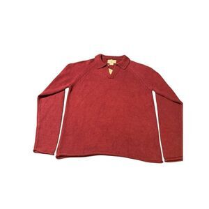 Weekendz off Men's burgundy ribbed knit sweater M